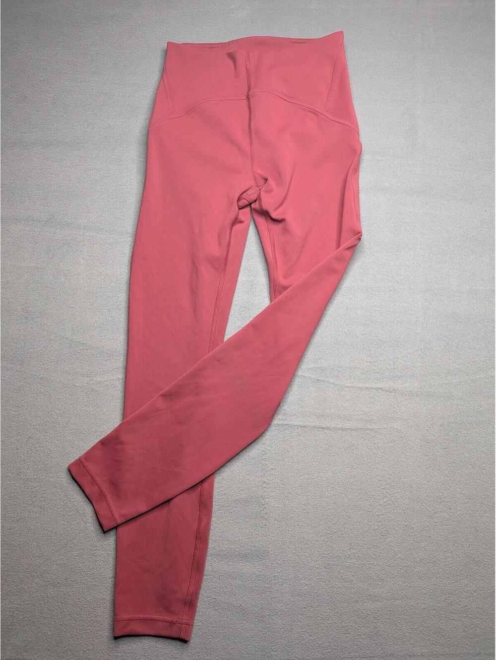 Lululemon Leggings Womens 4 Pink High Waist Ankle Pocket Yoga Running Workout